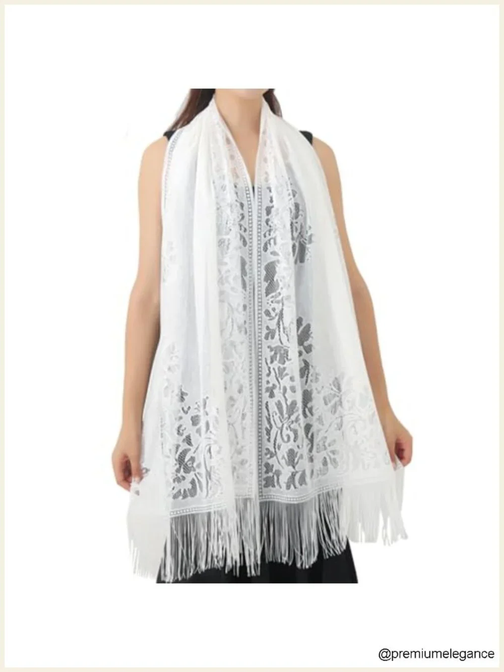 Lace Floral Shawl Wrap for Women Evening Formal Wedding Bridal Scarf